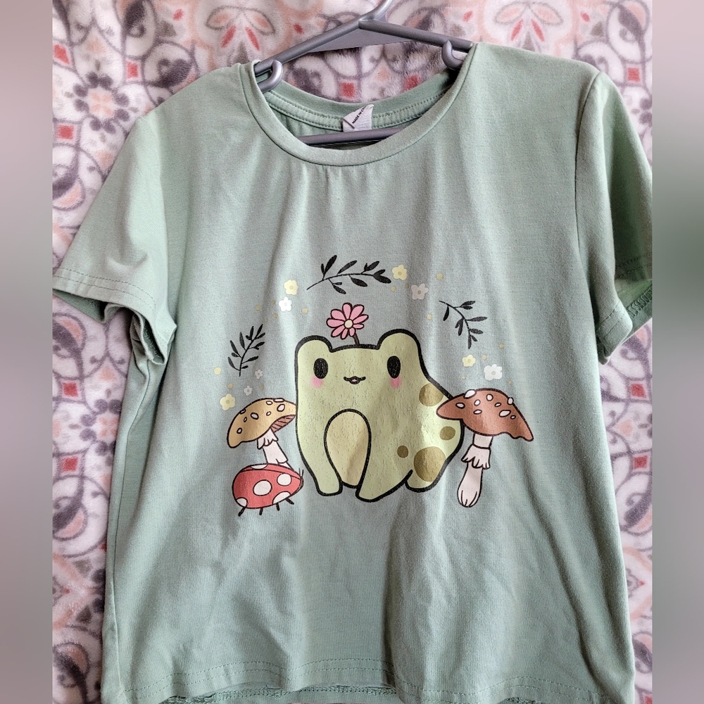 Green Frog Graphic Kids T-Shirt